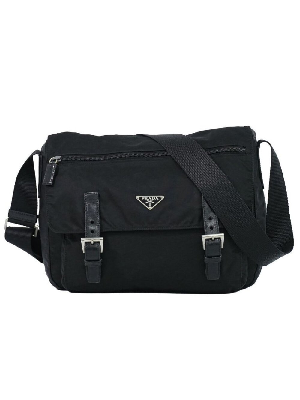 Prada Nylon Shoulder Bag Pochette Black